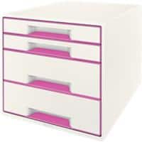 Leitz WOW Drawer Unit 4 52132023 A4+ Plastic Pink 28.7 x 36.3 x 27 cm