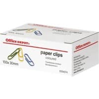 Office Depot Paper Clips Round 30mm Assorted Pack of 100