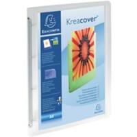 Exacompta Krea Cover Ring Binder A4 20 mm Transparent 4 ring 51968E Cardboard, PP (Polypropylene) Frosted Pack of 2