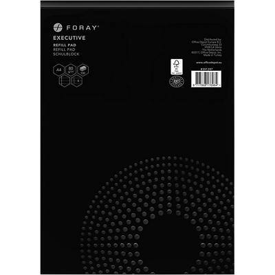 Foray Executive A4 Top Bound Black Card Cover Refill Pad Ruled 200 Pages Pack of 5
