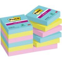 Post-it Super Sticky Notes 47.6 x 47.6 mm Assorted Square 12 Pads of 90 Sheets