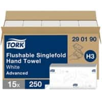 Tork Hand Towels H3 V-fold White 2 Ply 290190 Pack of 15 of 250 Sheets