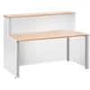 Dams International Rectangular Reception Desk with Beech Coloured Melamine Top and White Frame Adapt 1662 x 890 x 1125mm