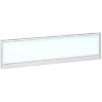 Dams International Desktop Glazed Screen Polar White Aluminium White Frame 1400 x 30 x 380mm