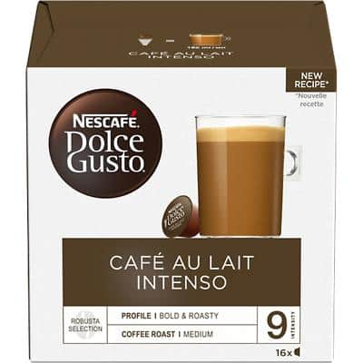 NESCAFÉ Dolce Gusto Cafe Au Lait Intenso Ground Coffee Pods Box 16 Pods of 7 g