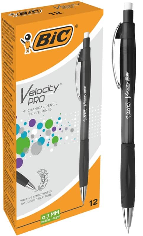 BIC Atlantis Mechanical Pencil  -   HB Grey Velocity Pro Pack of 12