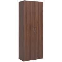 Dams International Regular Door Cupboard Melamine 5 Shelves Lockable 800 x 470 x 2,140 mm Walnut Brown