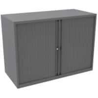Bisley Desk High Tambour Cupboard Lockable with 1 Shelf Steel Essentials 1000 x 470 x 733mm Goose Grey