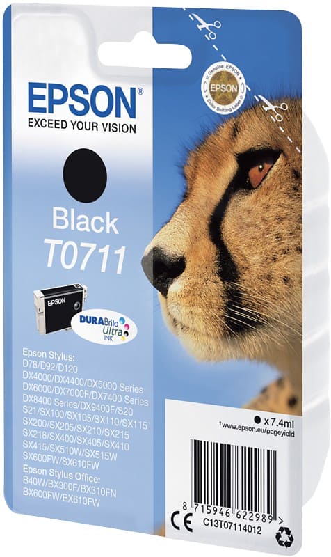 Epson T0711 Original Ink Cartridge C13T07114012 Black