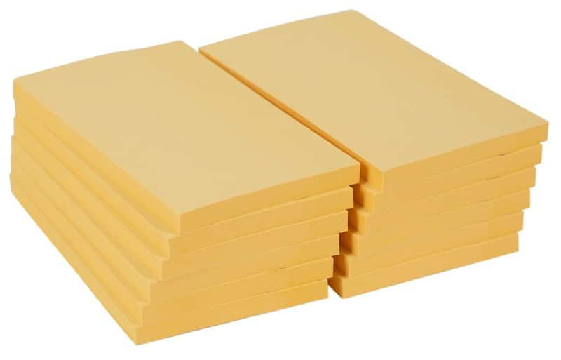 Viking Extra Sticky Notes 127 x 76 mm Pastel Yellow Square 12 Pads of 90 Sheets
