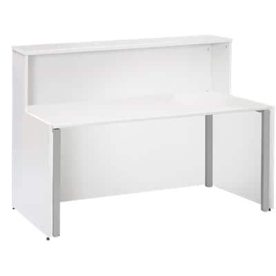 Dams International Rectangular Reception Desk with White Melamine Top and White Frame Adapt 1462 x 890 x 1125mm