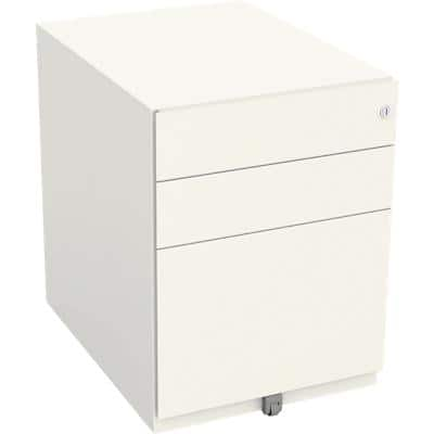 Bisley Pedestal with 3 Lockable Drawers Metal 420 x 565 x 565mm Chalk