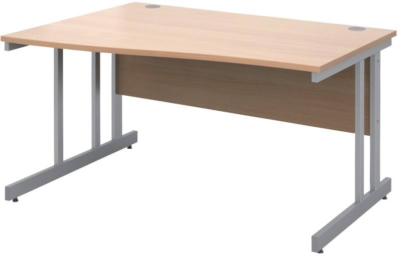 Dams International Momento Desk Freeform Beech Cantilever 1,400 (W) x 990 (D) x 725 (H) mm MFC (Melamine Faced Chipboard)