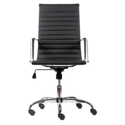 Realspace Basic Tilt Executive Chair with Armrest and Adjustable Seat Freja Bonded Leather Black
