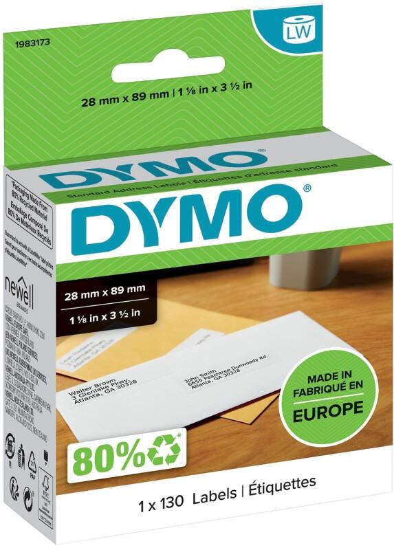 DYMO Address Labels 1983173 Black on White 28 x 89 mm