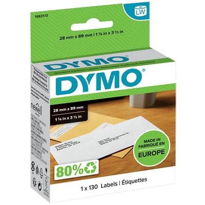 DYMO Address Labels 1983173 Black on White 28 x 89 mm