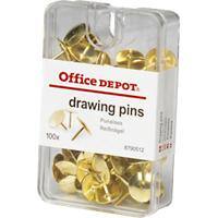 Office Depot Flat Drawing Pins Copper 10.5mm Pack of 100
