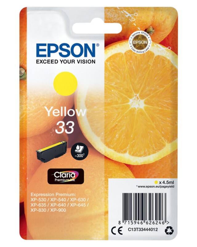 Epson 33 Original Ink Cartridge C13T33444012 Yellow