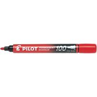 Pilot 100 Permanent Marker Fine Bullet 1 mm Red Non Refillable Pack of 12