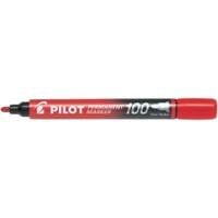 Pilot 100 Permanent Marker Fine Bullet 1 mm Red Non Refillable Pack of 12