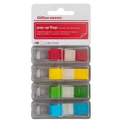 Office Depot Index Flags 12 x 45 mm Assorted 35 x 4 Pack