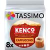 TASSIMO Cappuccino Coffee Pods Pack of 8 + 8 Concentrated Milk Cups