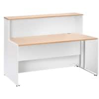 Dams International Rectangular Reception Desk with Beech Coloured Melamine Top and White Frame Maestro 25 1662 x 890 x 1125mm