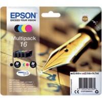 Epson 16 Original Ink Cartridge C13T16264012 Black& 3 Colours Multipack Pack of 4