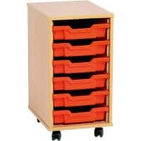 Storage Unit with 6 Trays MSU1/6 BL 370 x 495 x 650mm Beech & Blue