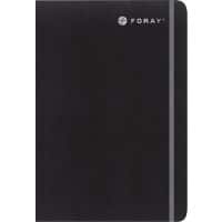 Foray Executive A5 Casebound Black Soft PU Cover Notebook Ruled 200 Pages