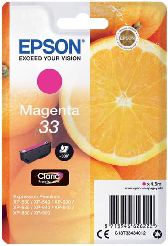 Epson 33 Original Ink Cartridge C13T33434012 Magenta
