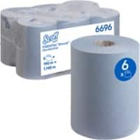 Scott Essential Slimroll Hand Towels Rolled Blue 1 Ply 6696 6 Rolls of 190 m