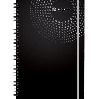 Foray Notebook Executive A5+ Ruled Spiral Bound PP (Polypropylene) Hardback Black Perforated 160 Pages 80 Sheets