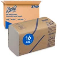 Scott Hand Towels 3749 1 Ply M-fold White 250 Sheets Pack of 16