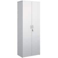 Dams International Cupboard Lockable with 5 Shelves Melamine Universal 800 x 470 x 2140mm White