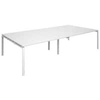 Dams International Rectangular Boardroom Table with White MFC & Aluminium Top and White Frame EBT3216-WH-WH 3200 x 1600 x 725 mm