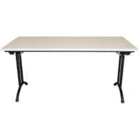 Realspace Standard Rectangular Folding Table Steel, Wood Grey 1,600 x 800 x 750 mm