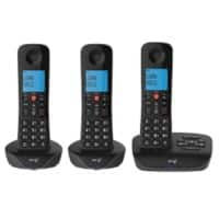 BT Essential DECT TAM Cordless Telephone 90659 Black Pack of 3