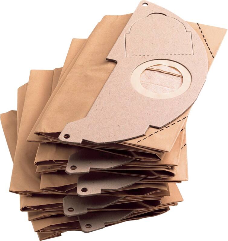 Kärcher Paper Filter Bags Two-Ply 6.904-322.0 Brown, for WD2 cleaners, Pack of 5