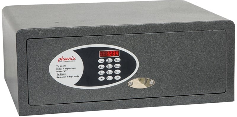Phoenix Dione Hotel Security Safe with Electronic Lock Dione SS0311E 200 x 520 x 406mm Graphite