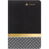 Foray Notebook Elements A5 Casebound Black, Gold Cardboard Cover Ruled 160 Pages