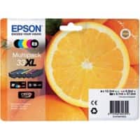 Epson 33XL Original Ink Cartridge C13T33574011 Black, Cyan,Magenta, Yellow Pack of 4 Multipack